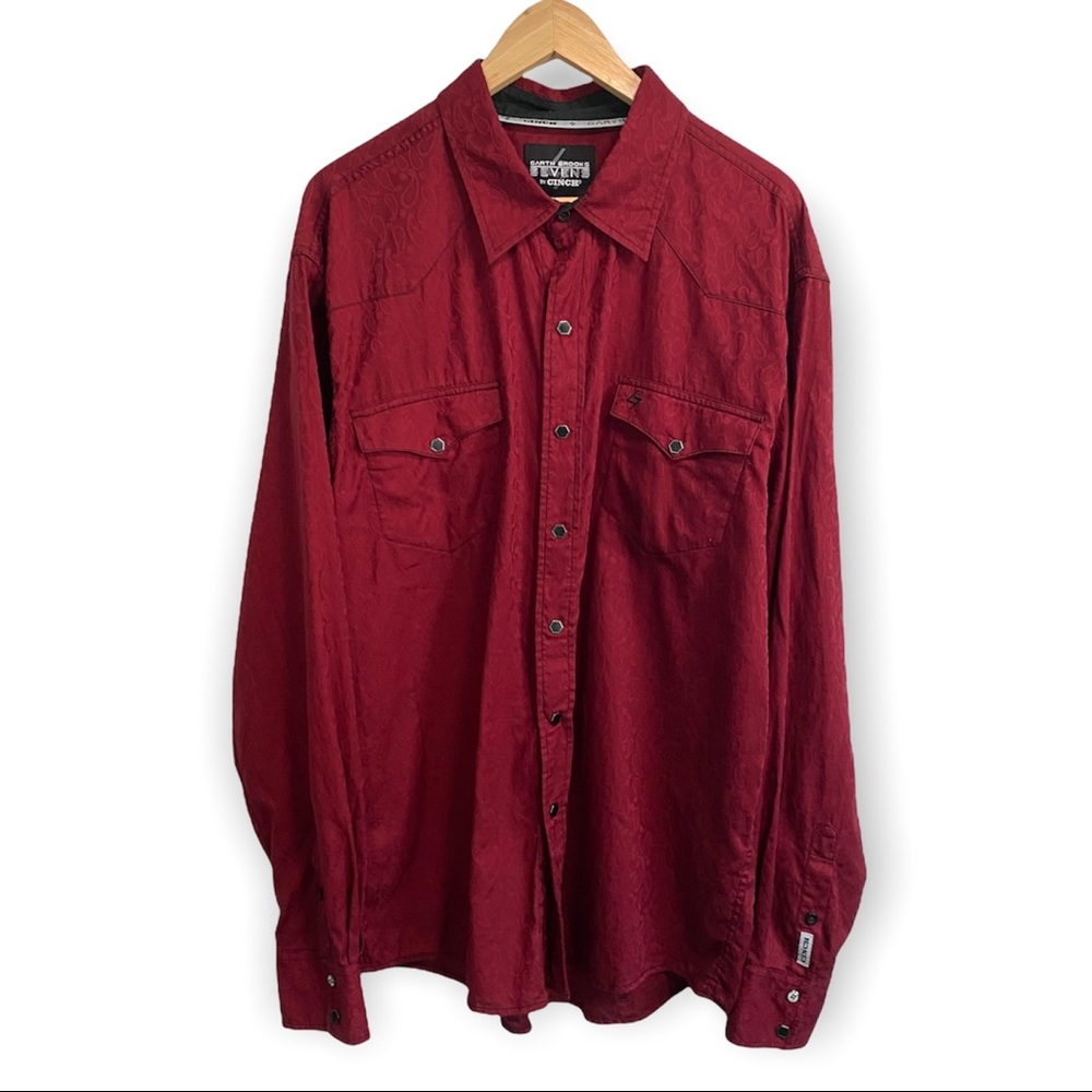 Red Cinch Garth Brooks Sevens Shirt XL Paisley Very Nice!